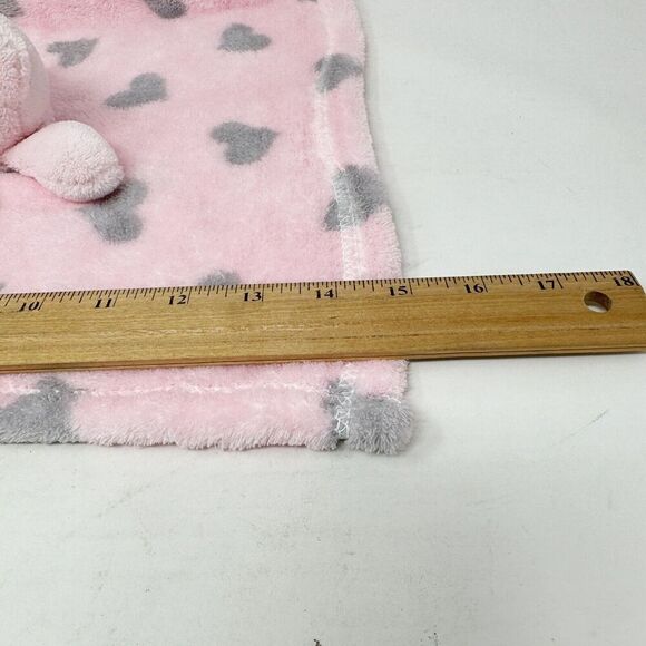 Baby Gear Pink Gray Heart Bear Baby Girls Security Blanket Lovey Print Blanket - Picture 9 of 9